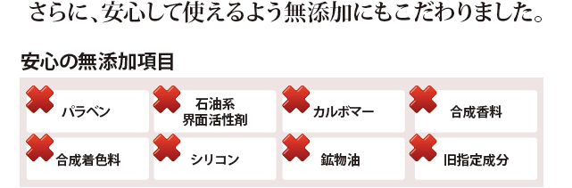 安心して使えるよ無添加にもこだわりました