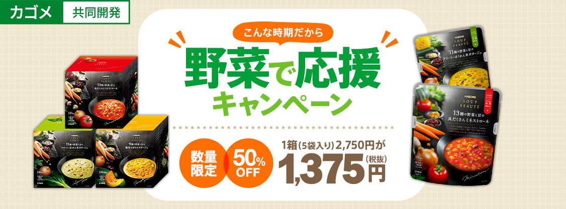 【野菜で応援キャンペーン】1箱(5袋入り)2,750円が1,375円に【数量限定 50%OFF】